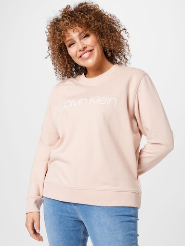 Calvin Klein CurveSweater majica - roza boja: prednji dio