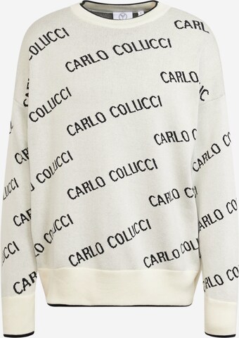 Pull-over Carlo Colucci en blanc : devant