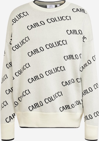 Pull-over Carlo Colucci en blanc : devant