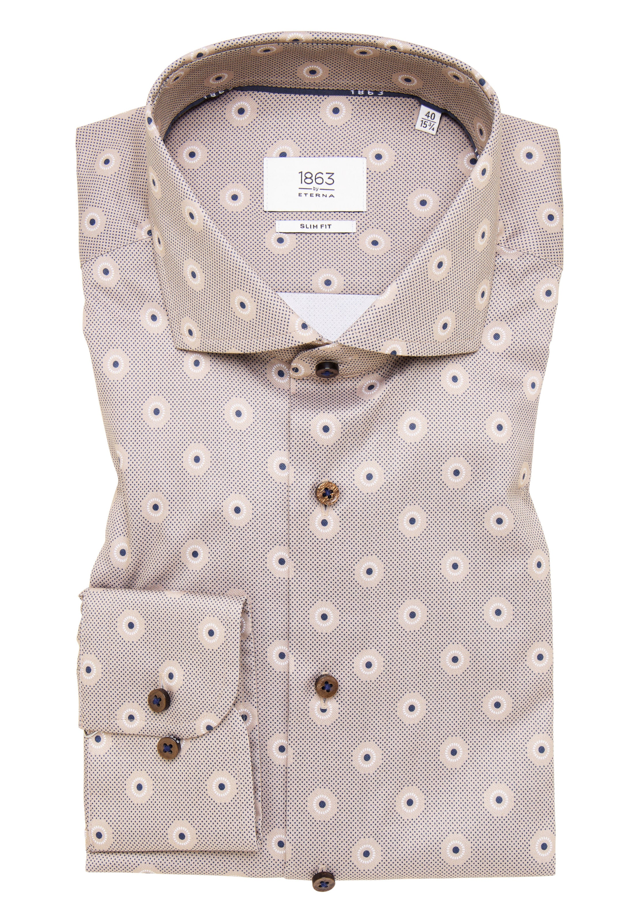 ETERNA Slim fit Business shirt in Brown