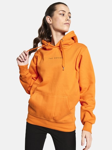 Squad the label Sweater 'Organic Hooded Logo' in Orange: front