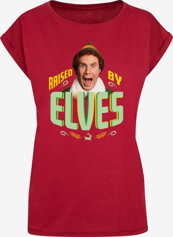 ABSOLUTE CULT T-Shirt 'Ladies Elf - Raised By Elves' in Rot: predná strana