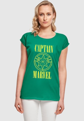 ABSOLUTE CULT T-Shirt 'Captain Marvel - Grunge' in Grün: predná strana