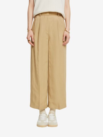 Loosefit Pantalon à pince ESPRIT en beige : devant