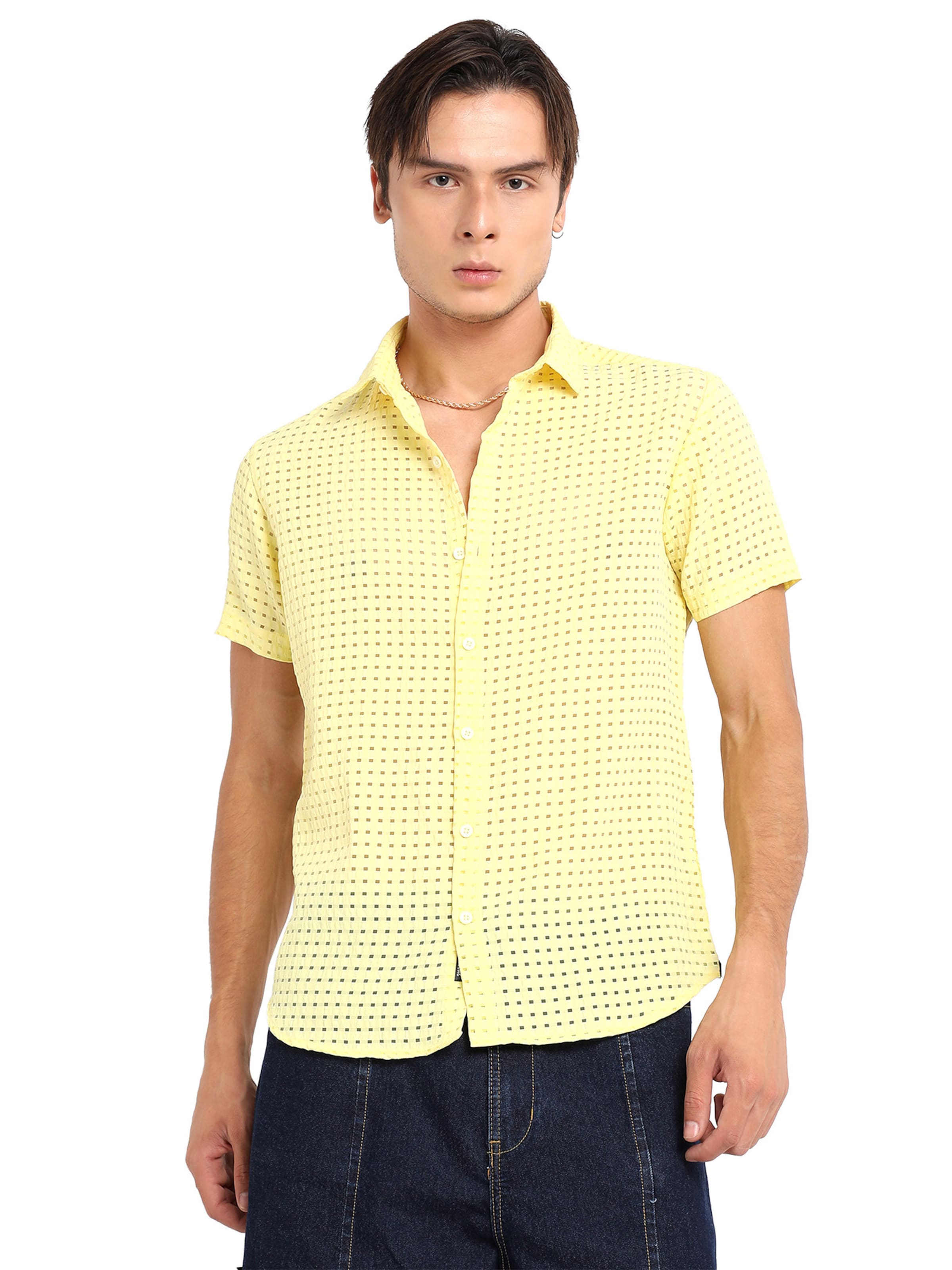 Regular fit Camicia 'Callen' di Campus Sutra in giallo: frontale