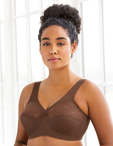 GLAMORISE Minimiser Bra in Brown: front