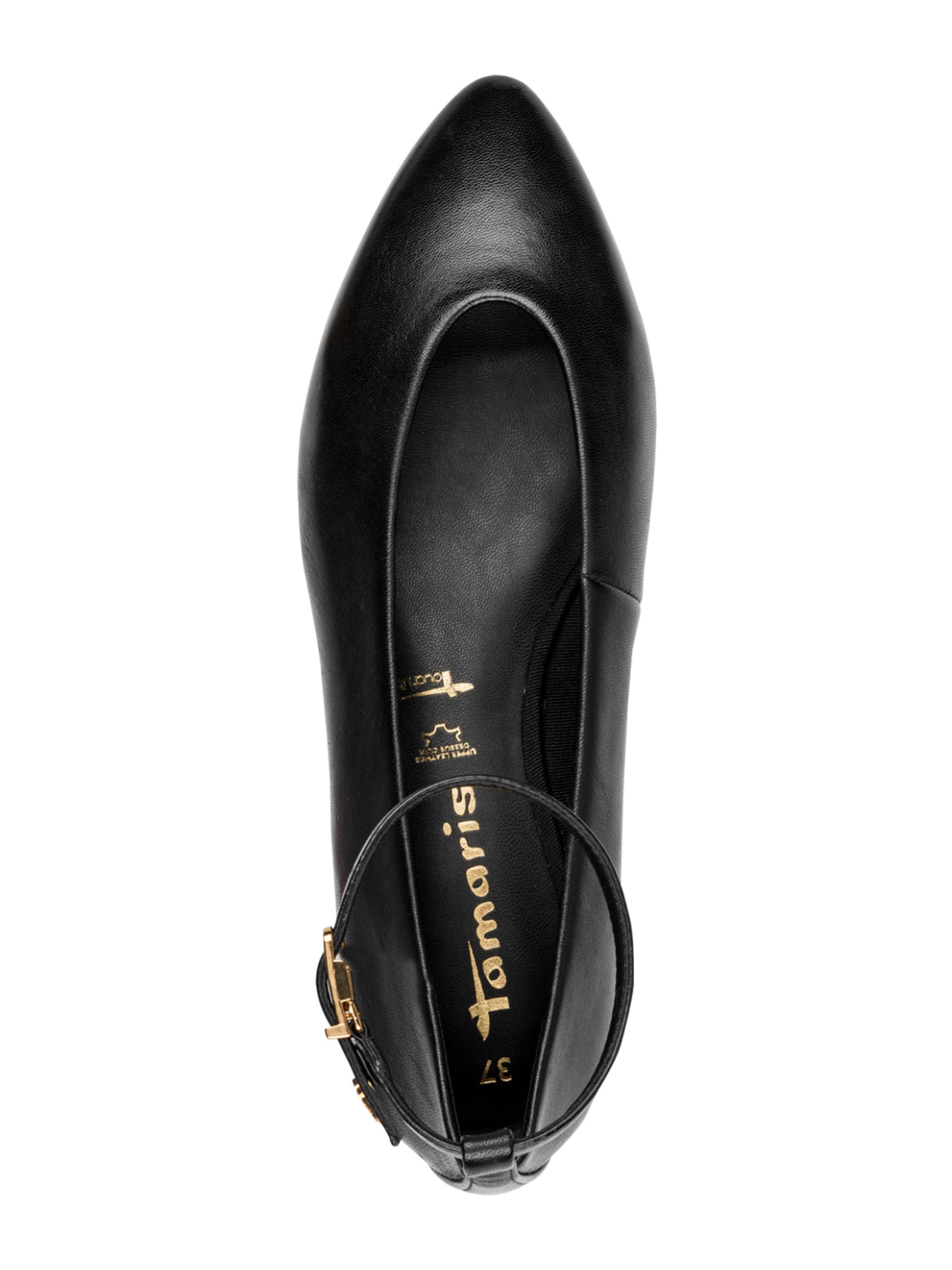Tamaris Ballet Flats with Strap in Black