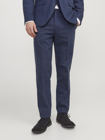 JACK & JONES Slim fit Pleated Pants 'RIVIERA' in Blue: front