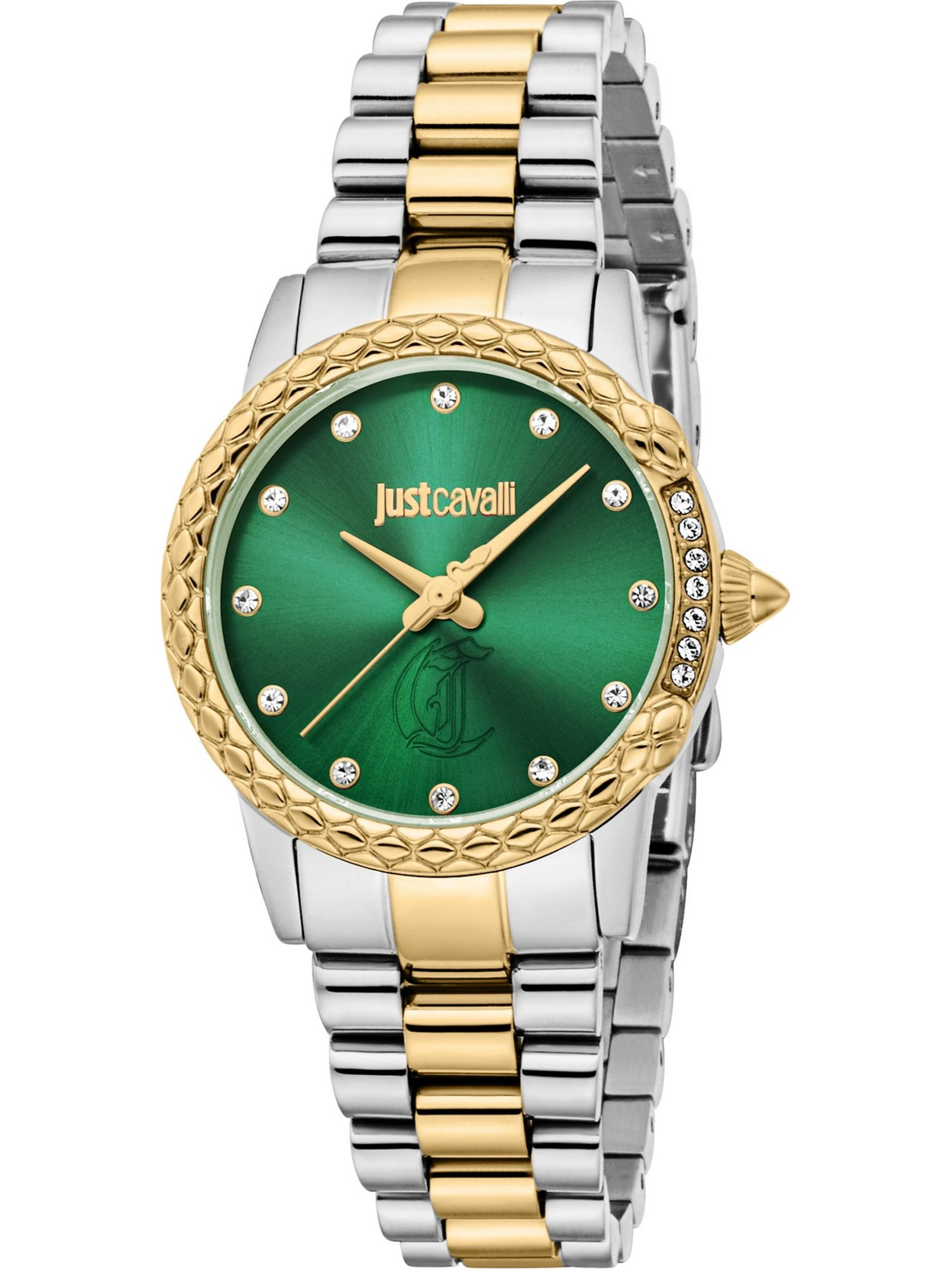 Just Cavalli Analoguhr in Grün: Vorderseite