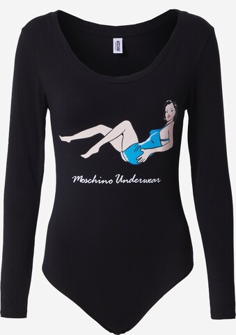 Moschino Underwear Shirt Bodysuit in Black: front