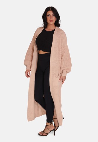 Elara Knitted Coat in Pink