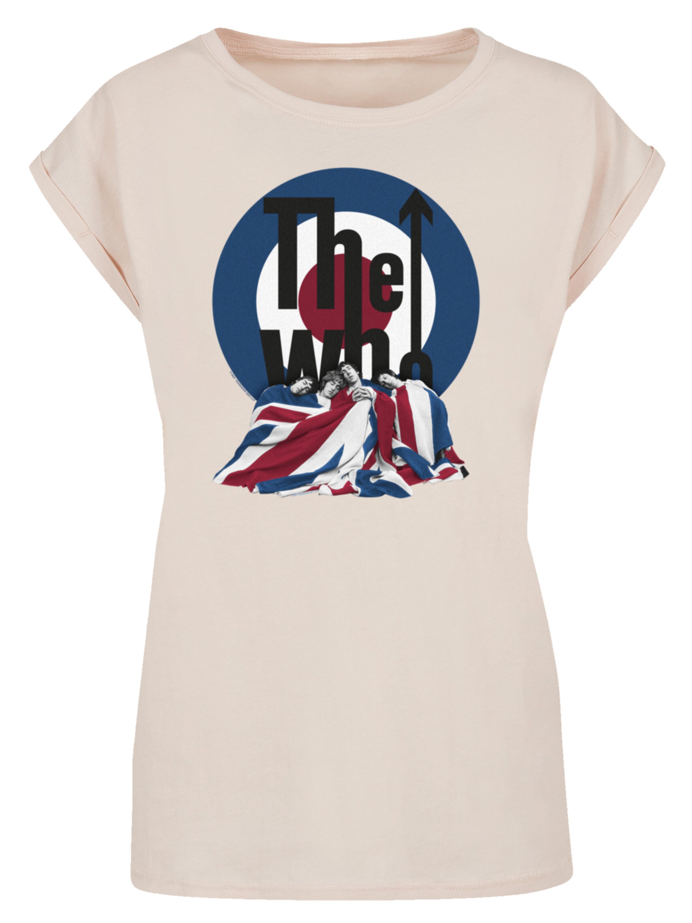 F4NT4STIC Shirt 'The Who Flag Blanket' in Beige: voorkant