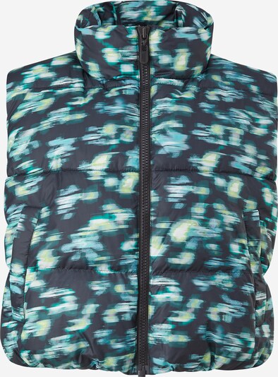 comma casual identity Bodywarmer in de kleur Lichtgeel / Jade groen / Zwart / Wit, Productweergave