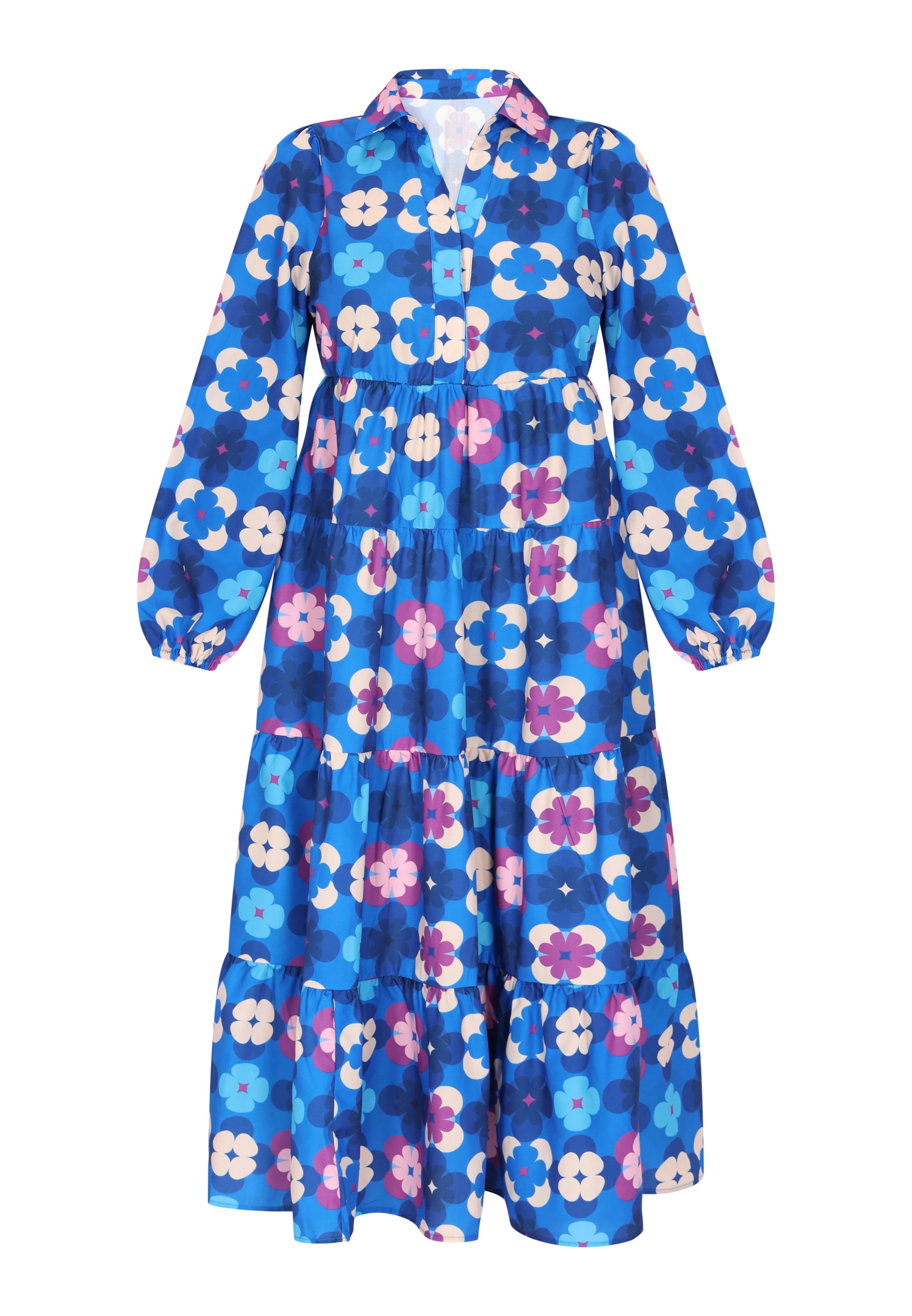 ebeeza Blusekjole i blå / lyseblå / lilla / hvid, Produktvisning