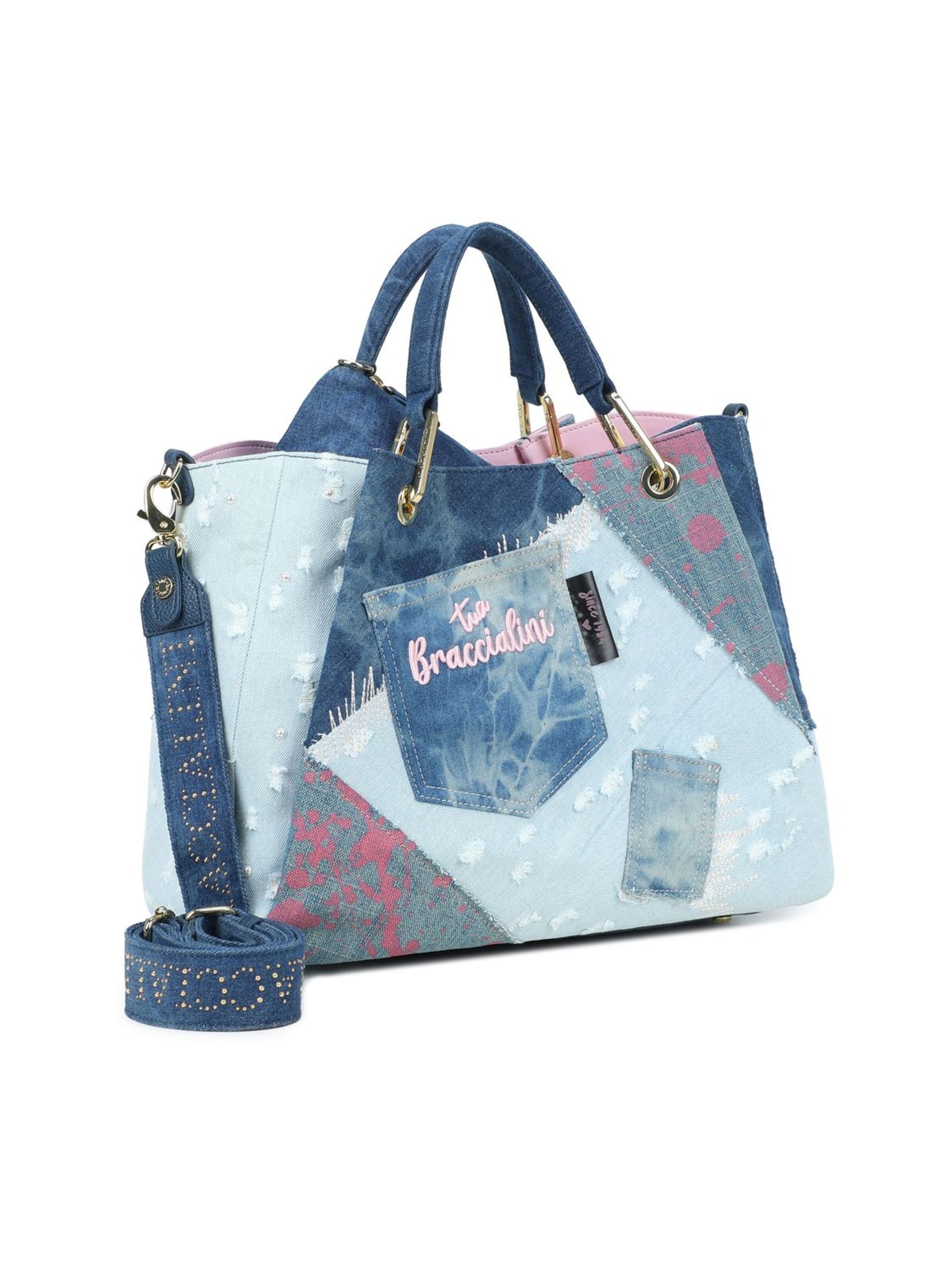 Borsa a mano 'Amy Jeans' di Braccialini in blu