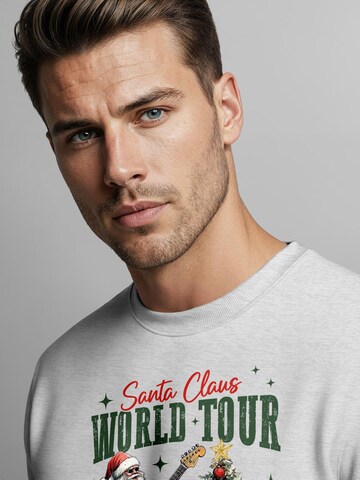 Neverless Sweatshirt 'Santa World Tour' in Grey