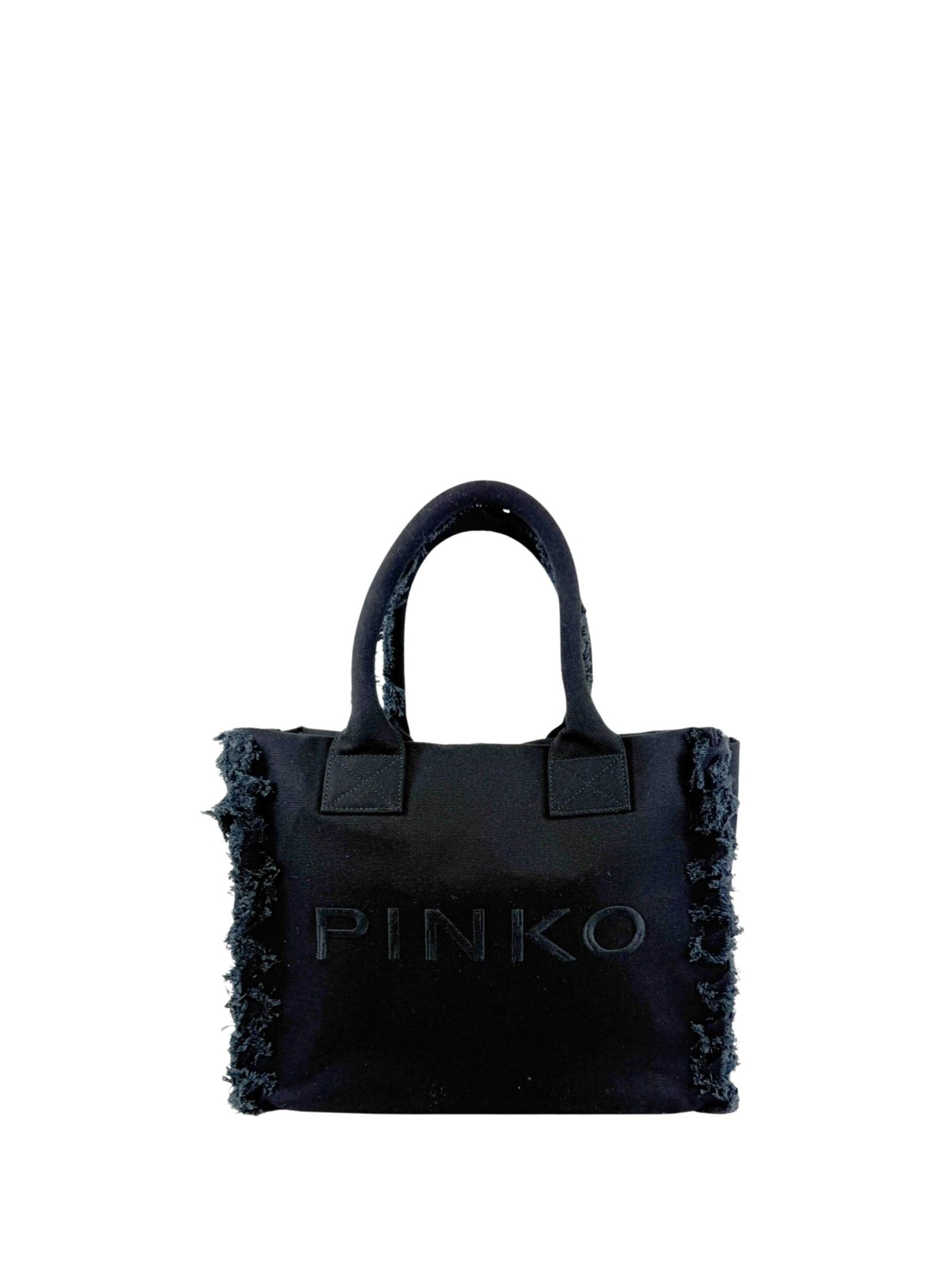 PINKO - Malas de tiracolo 'PINKO BEACH SHOPPER CANVAS BORSA' em preto: frente
