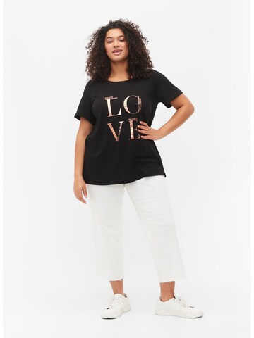 Zizzi Shirt in Schwarz