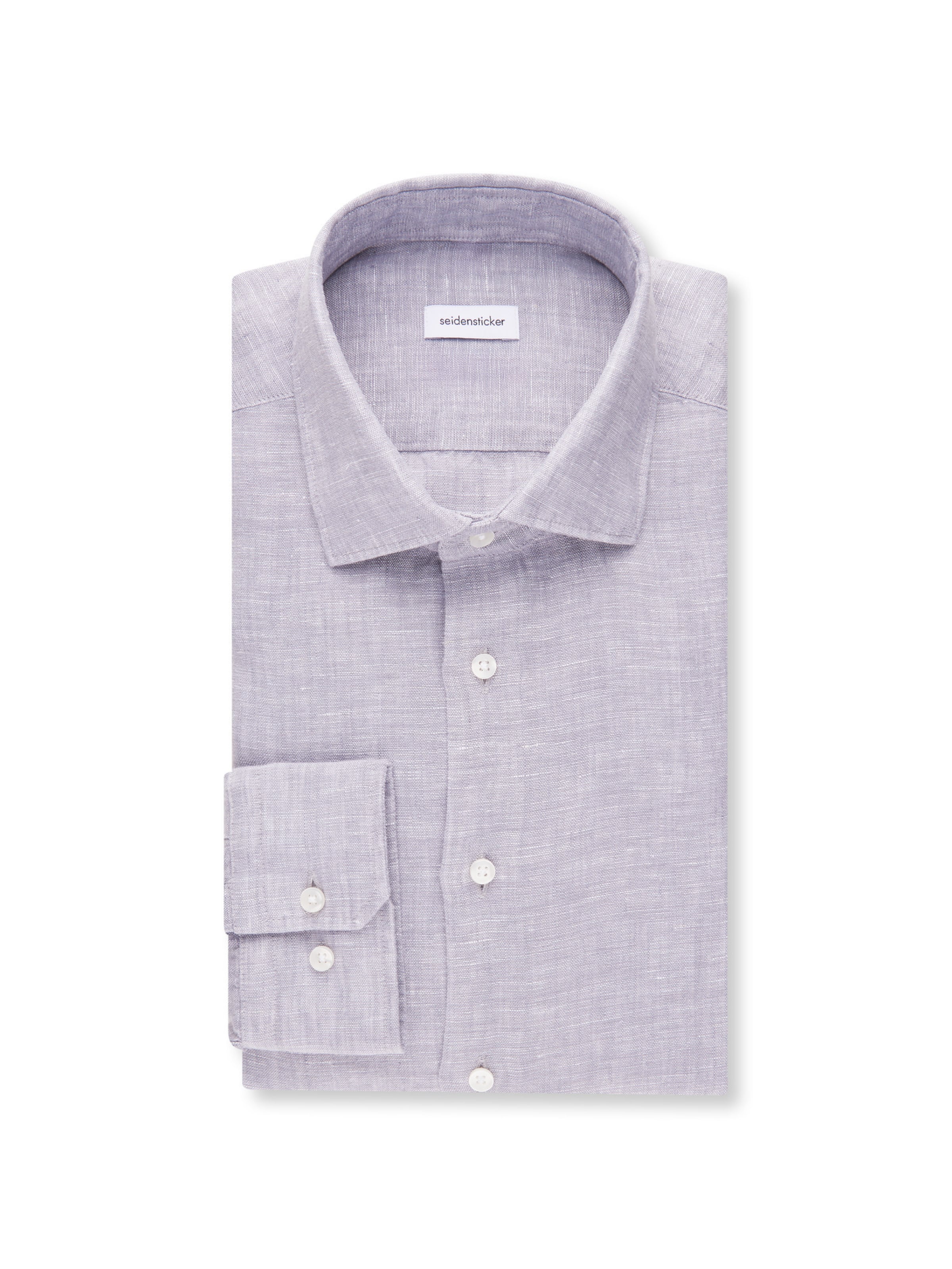 SEIDENSTICKER Regular Fit Hemd 'SMART LINEN' in Lila