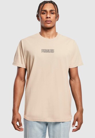 Merchcode Shirt 'Peanuts - Charlie' in Beige: voorkant