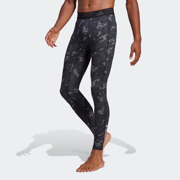 ADIDAS PERFORMANCE Tapered Workout Pants in Black: front