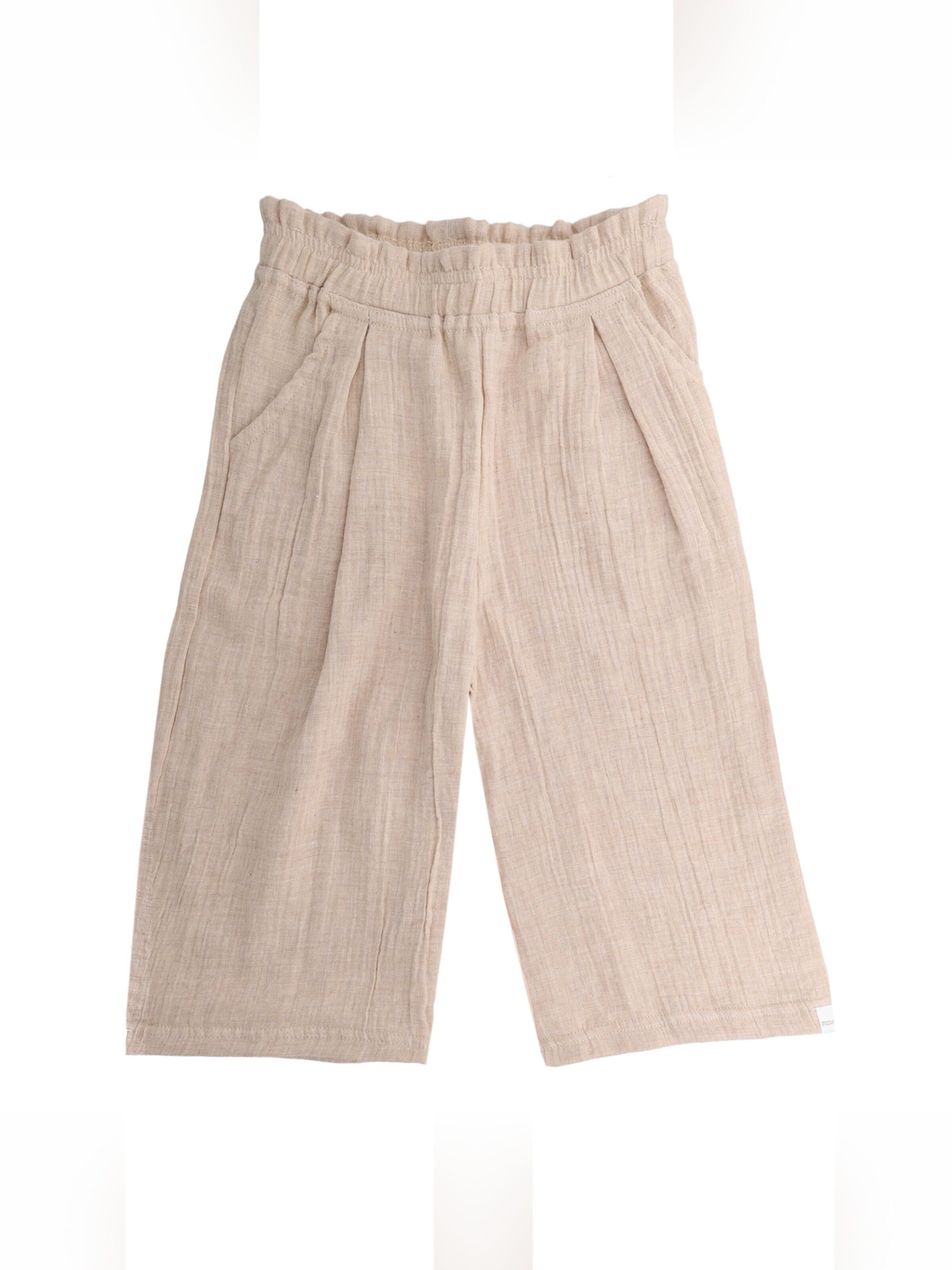 MAXIMO Wide leg Pants 'GOTS MINI GIRL-Culotte Musselinstoff' in Beige: front