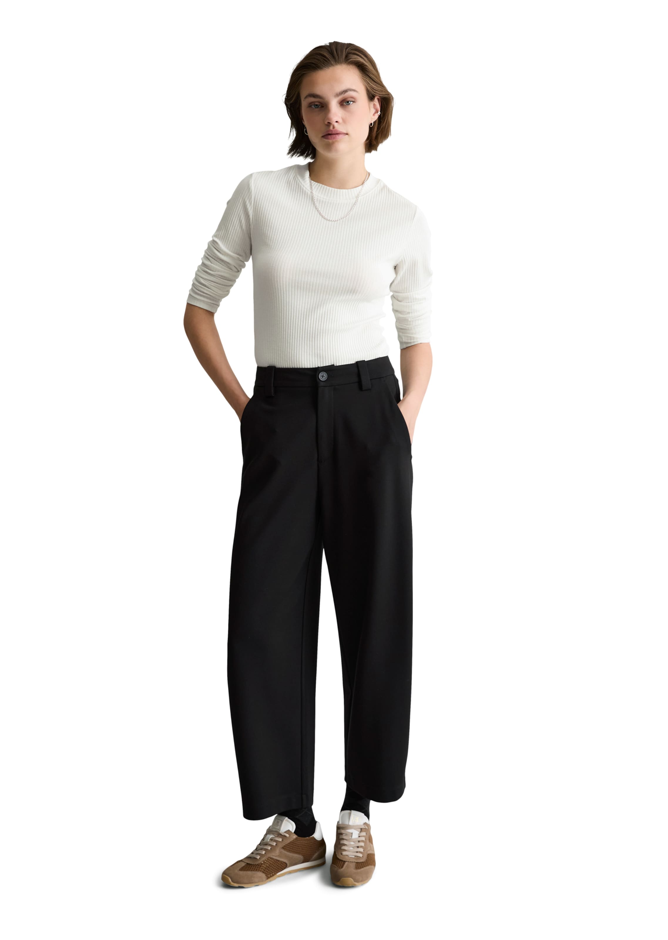 Loosefit Pantalon Marc O'Polo DENIM en noir : devant