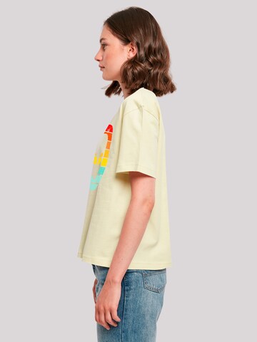 F4NT4STIC Shirt 'Alien Retro Sonnenuntergang' in Geel