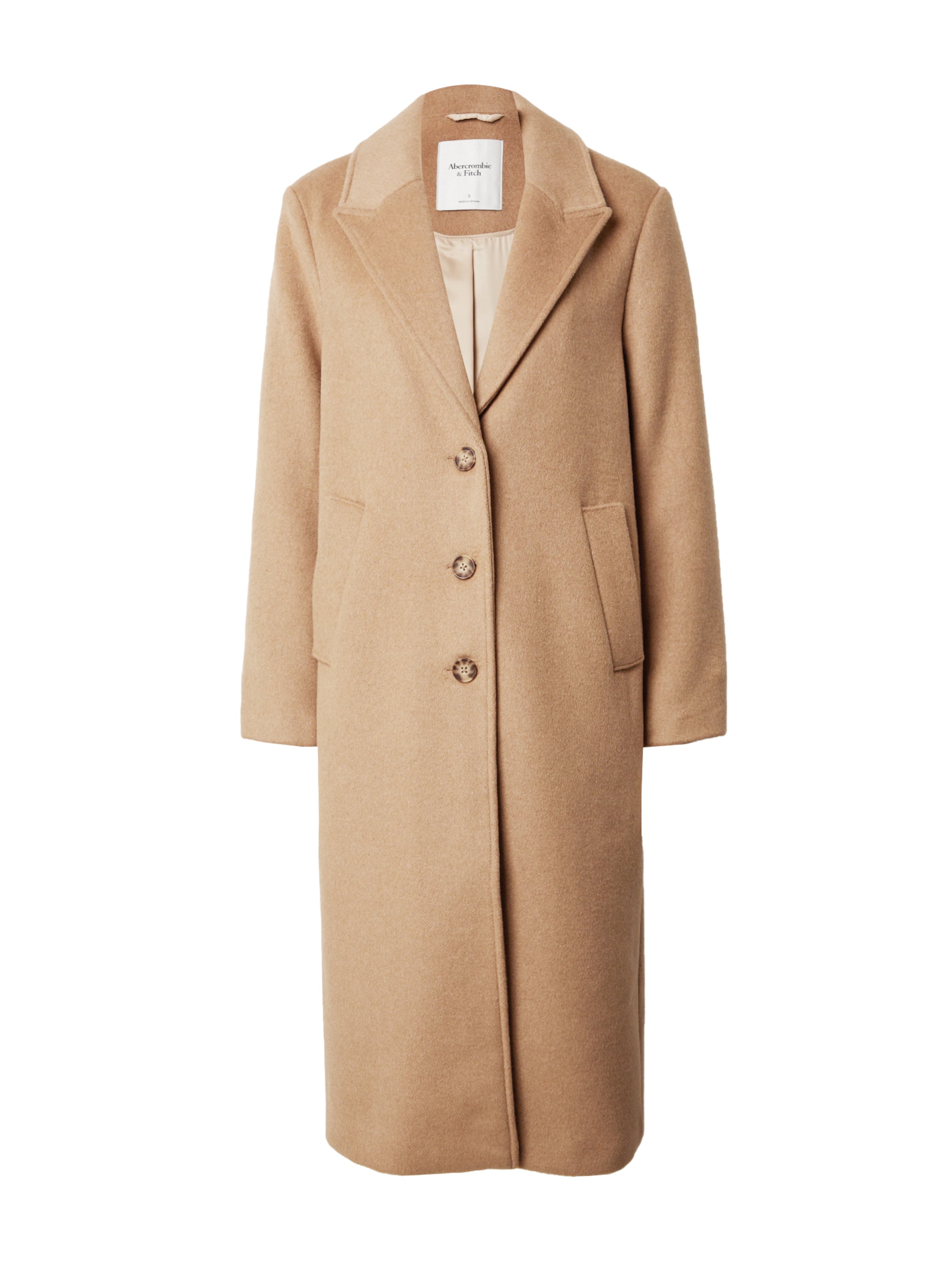 Abercrombie & Fitch Ανοιξιάτικο και φθινοπωρινό παλτό σε καφέ: μπροστά
