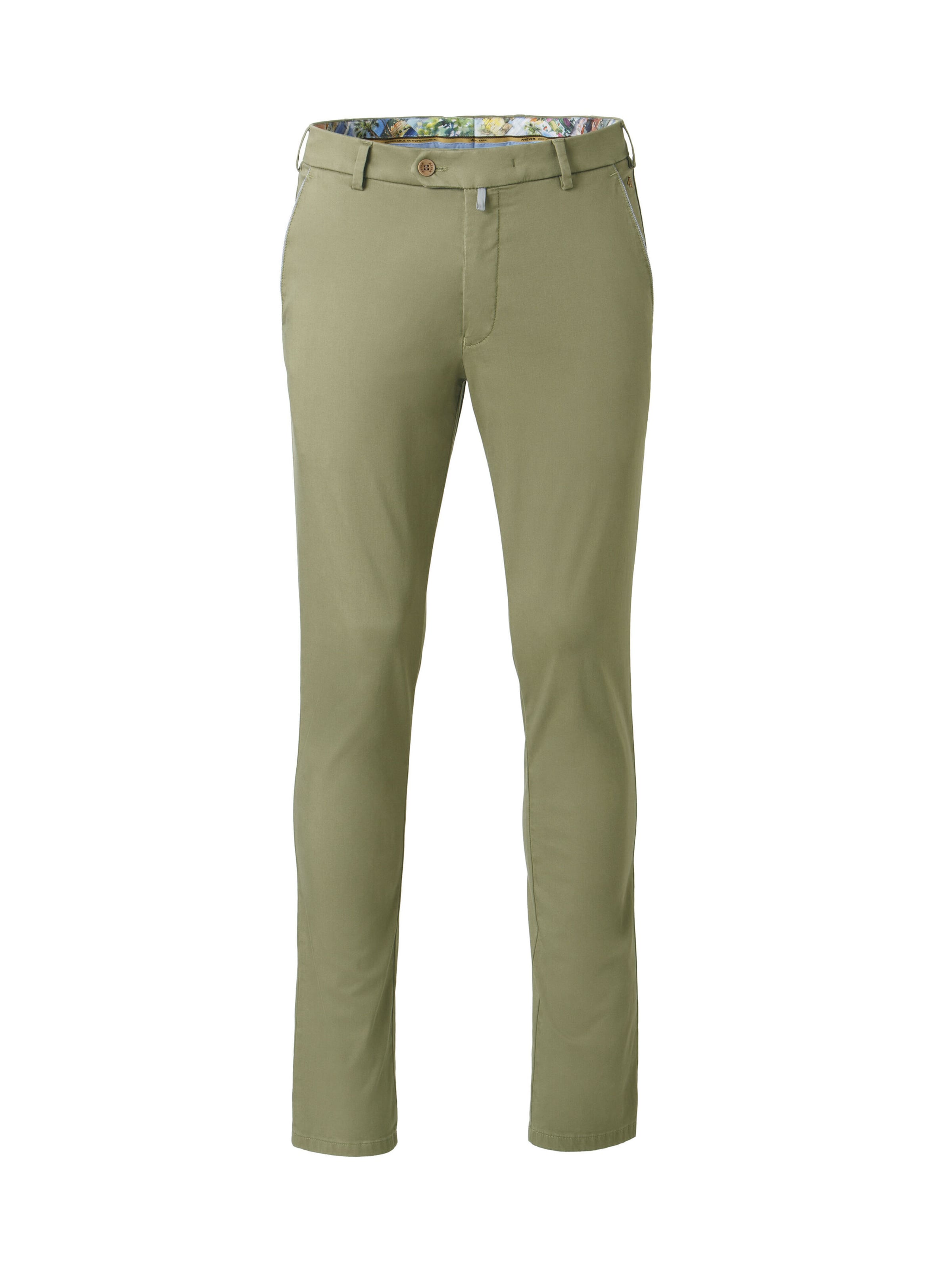 MEYER Chino in Groen: voorkant