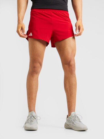 ADIDAS PERFORMANCE Regular Спортен панталон 'Adizero Essentials' в червено: отпред