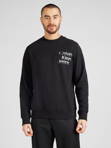 Calvin Klein Jeans Sweatshirt in Zwart: voorkant