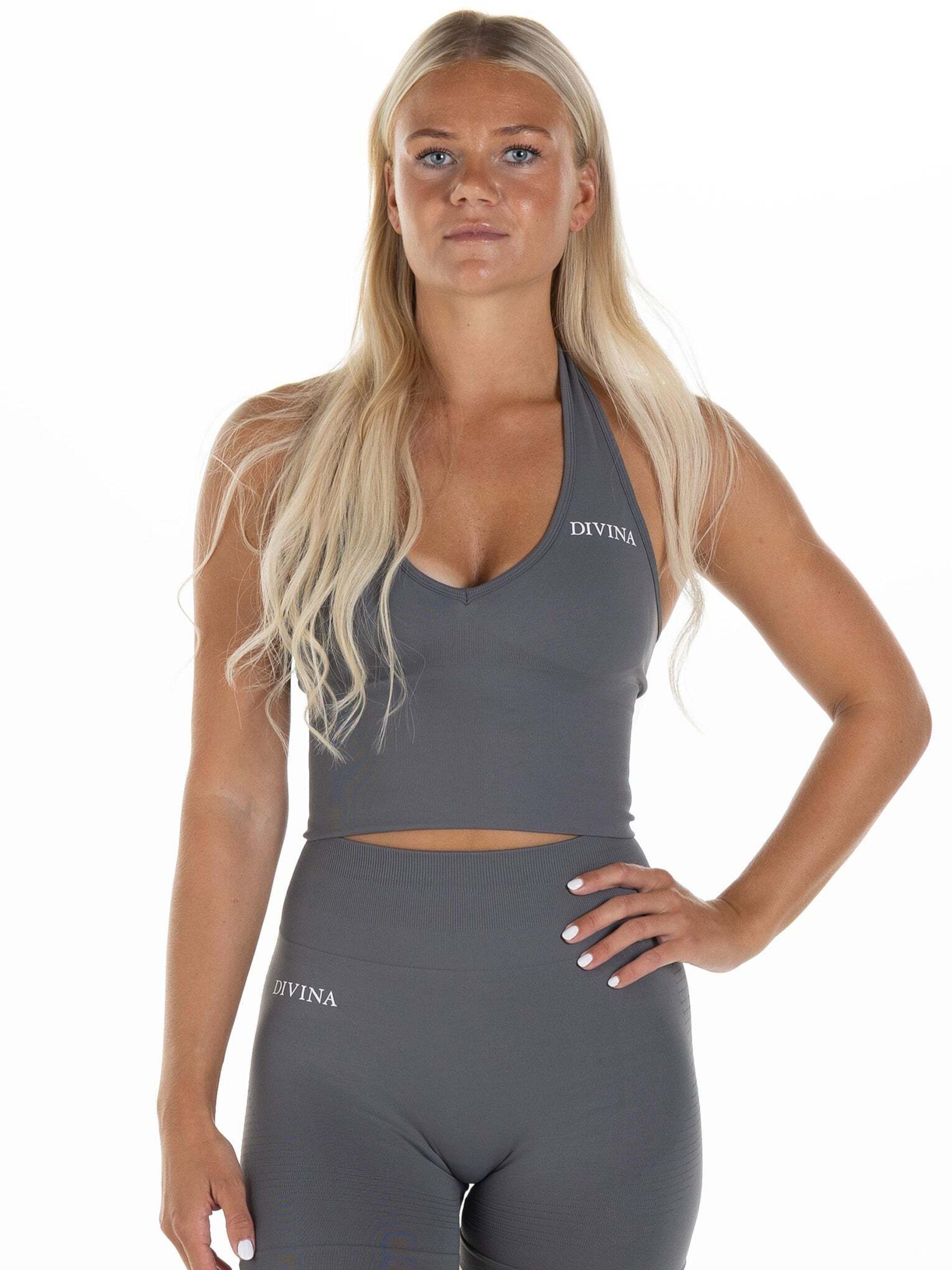 Bustier Soutien-gorge de sport 'Sleek' Divina en gris : devant