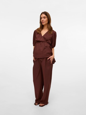 MAMALICIOUS Wide leg Trousers in Brown