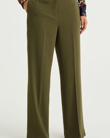 WE Fashion - Pierna ancha Pantalón en verde: frente