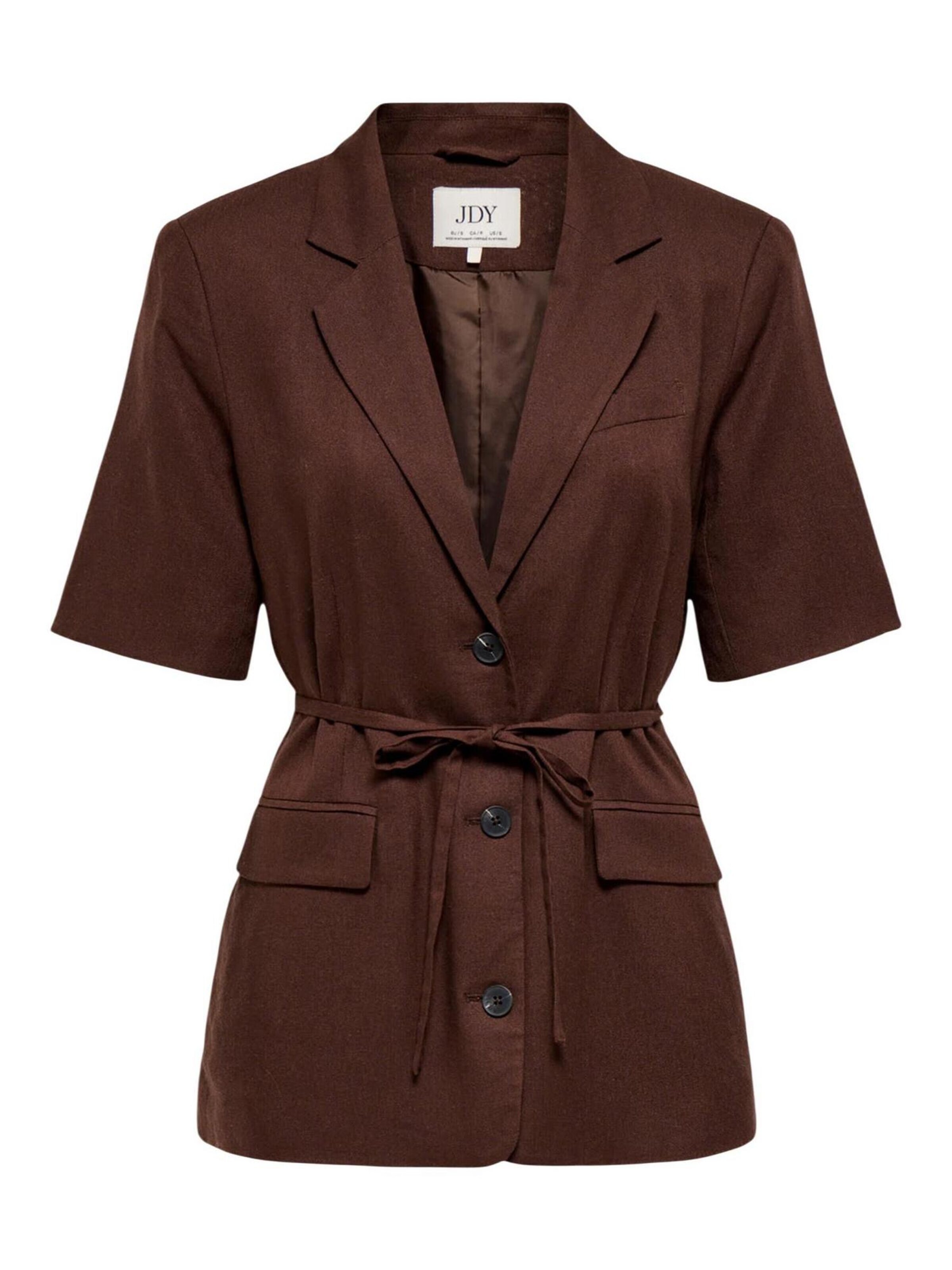 Blazer 'Jdynaomi Linen S/S Belt Blazer Tlr 15373938' di Jaqueline de Yong in marrone: frontale
