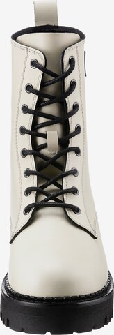 Tommy Jeans Lace-Up Ankle Boots in Beige