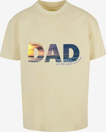 Maglietta 'For The Best Dad' di Merchcode in giallo: frontale