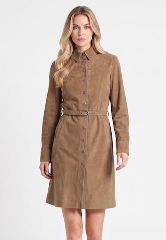 Robe-chemise 'Premium' DreiMaster PREMIUM en beige : devant