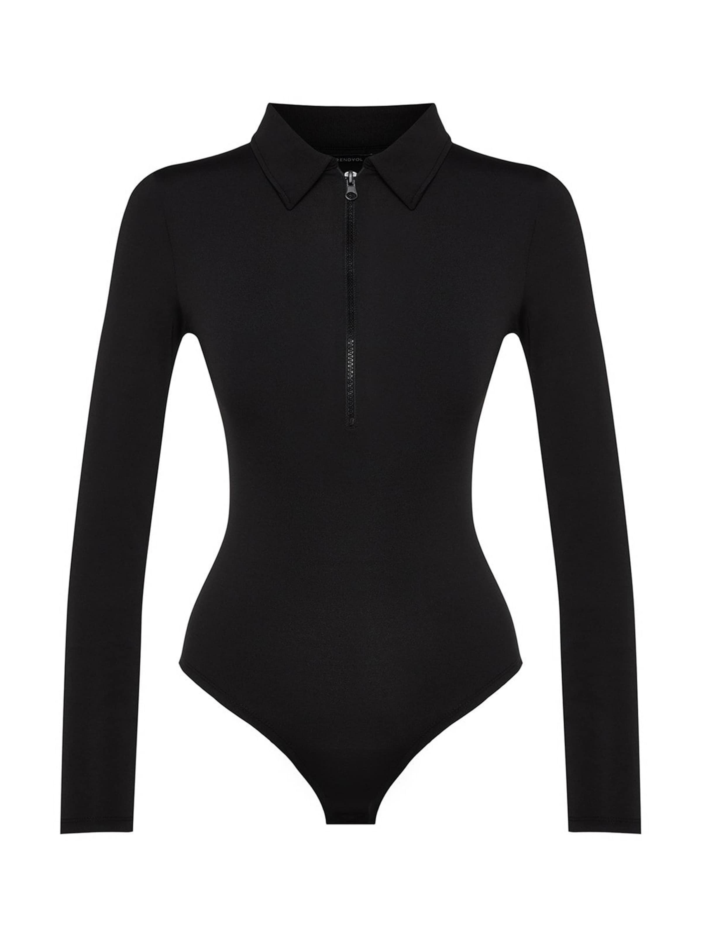 Trendyol Shirt bodysuit in Black: front