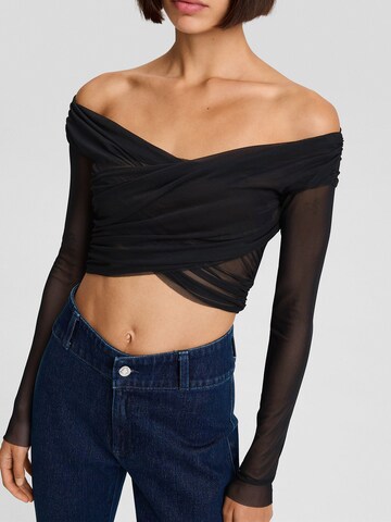 Bershka Bluse in Schwarz