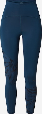 PUMA Skinny Workout Pants in Blue: front