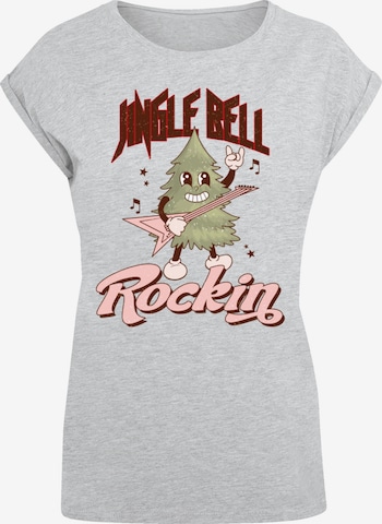 F4NT4STIC T-Shirt 'Jingle Bell Rocking Christmas Tree' in Grau: Vorderseite