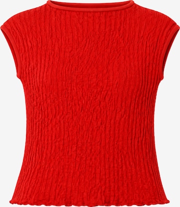 Süel knitwear Sticktop 'Wrinkled Texture' in Rot: Vorderseite