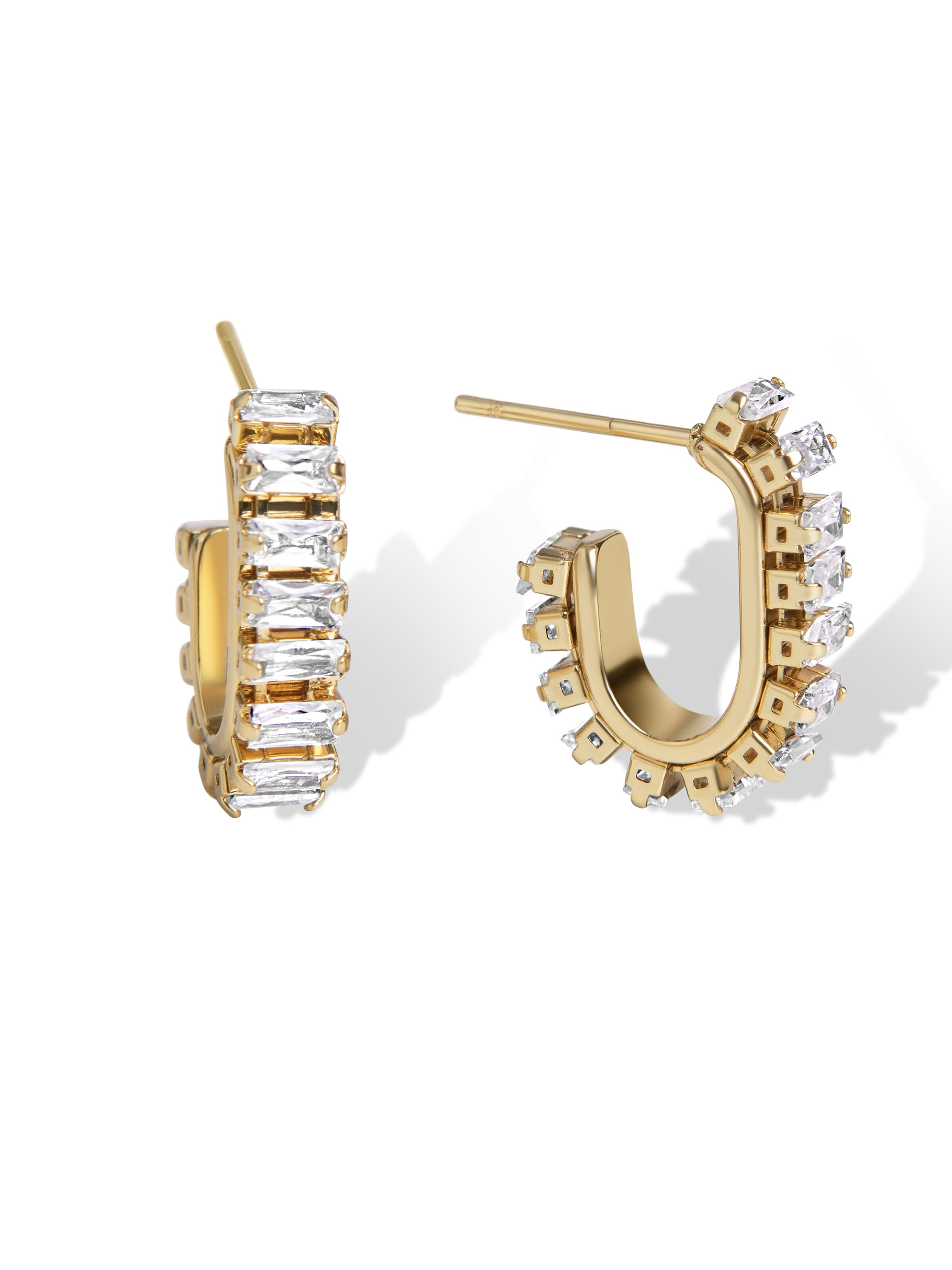 Boucles d'oreilles Amberz en or : devant