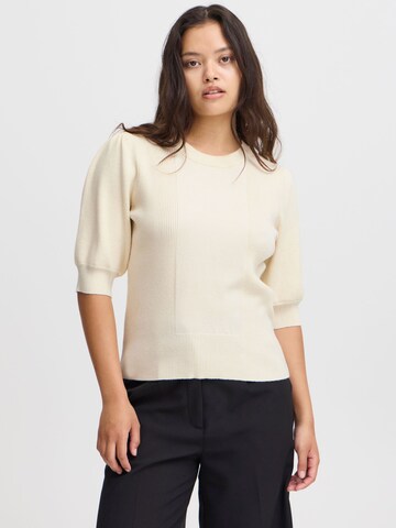 ICHI - Jersey ' Boston' en beige: frente