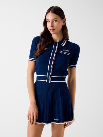 GUESS Knit Cardigan in Blue: front