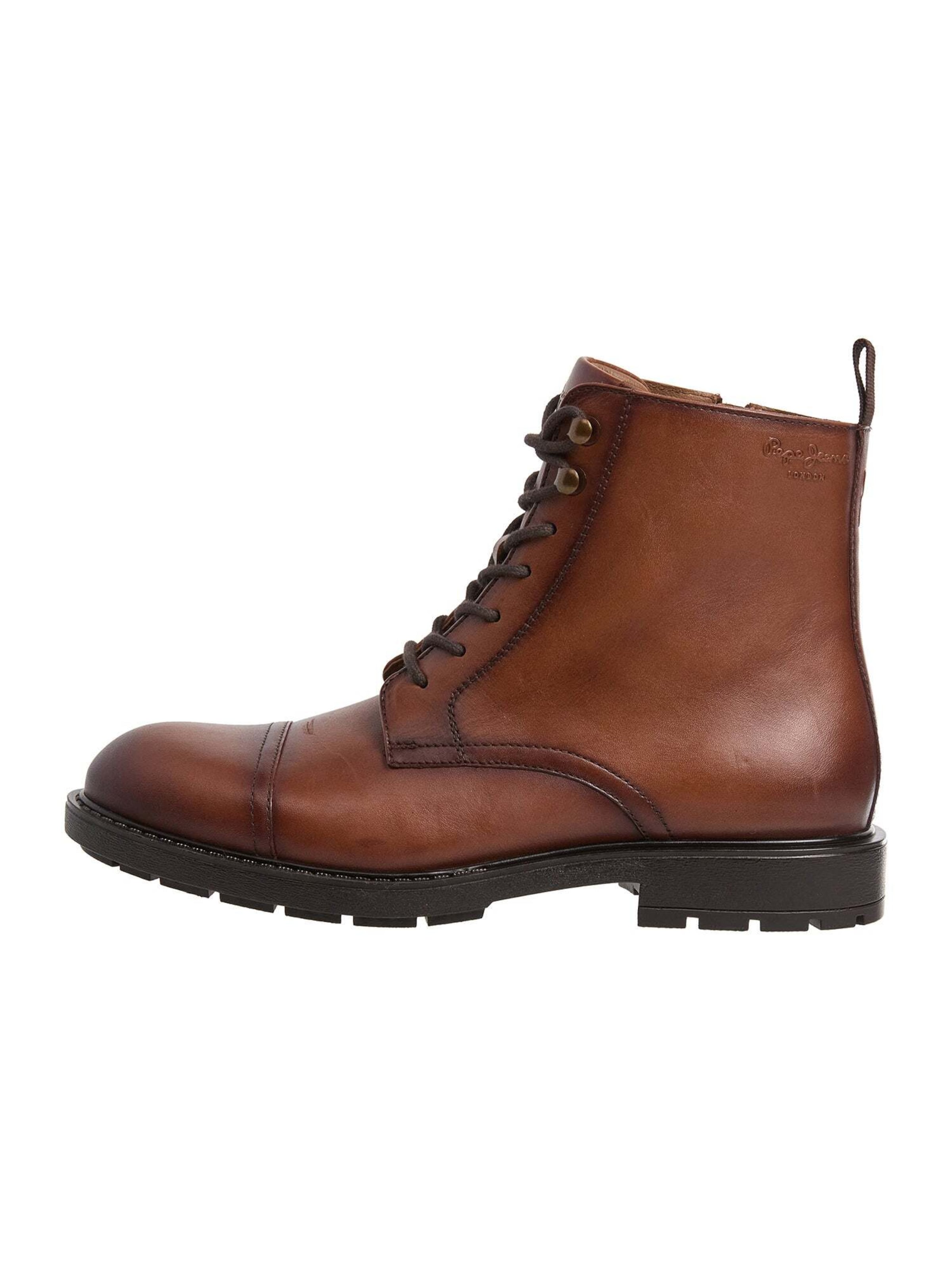 Pepe Jeans - Botas con cordones 'Hunters Land' en marrón: frente