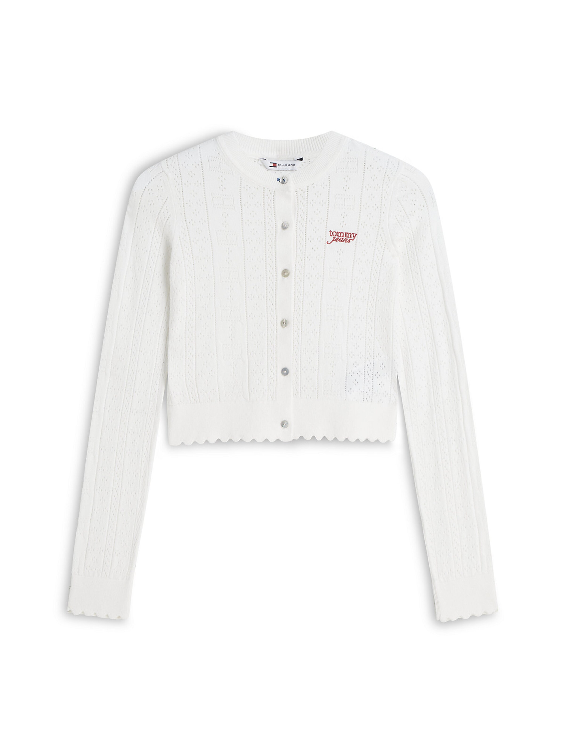 Cardigan Tommy Jeans en blanc : devant