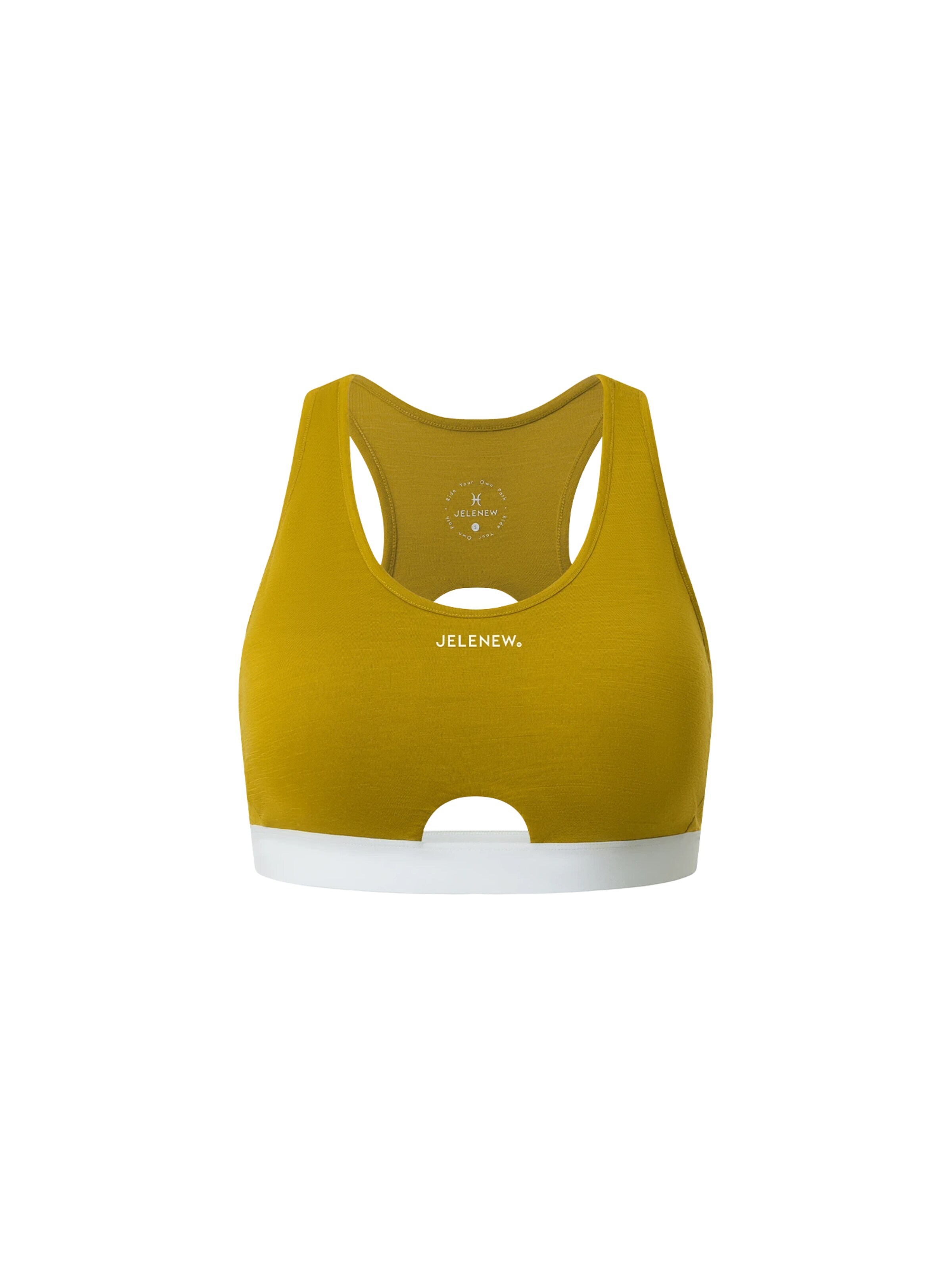 Classique Soutien-gorge de sport 'Merino Wool Sports Bra' Jelenew en jaune : devant